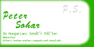 peter sohar business card